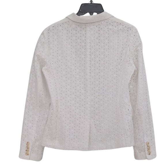 J.Crew Schoolboy White Eyelet Blazer Jacket – Women’s Size 4 – EUC - Picture 3 of 4